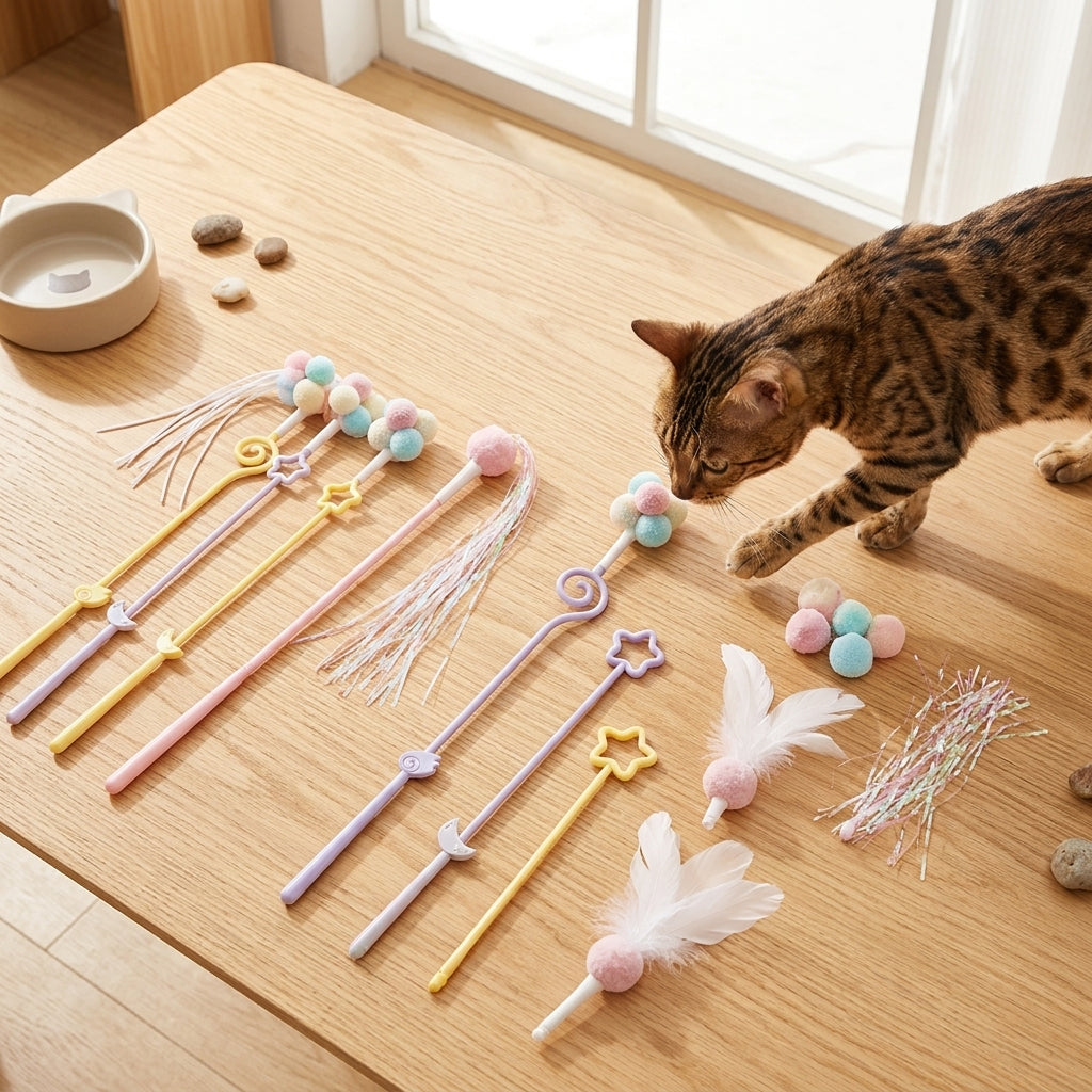 Catvera Feather Wand Interactive Toy - Customizable Play Options