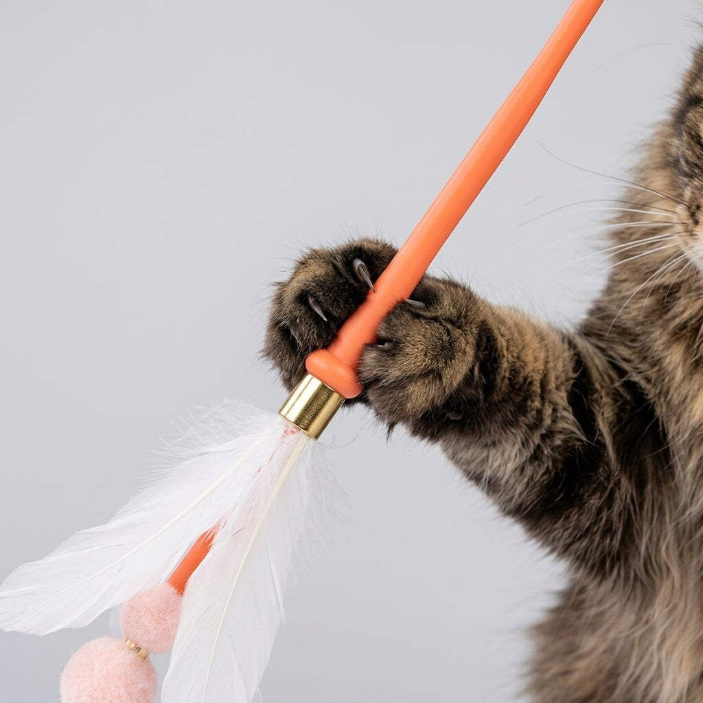 Catvera Feather Wand Interactive Toy - Durable Construction