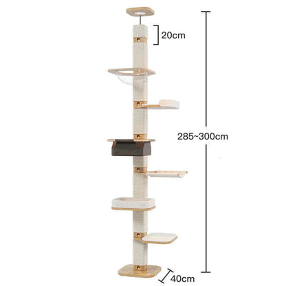 Catvera Floor Ceiling Cat Tree - Image 1|||PROMPT|||Original clean product image