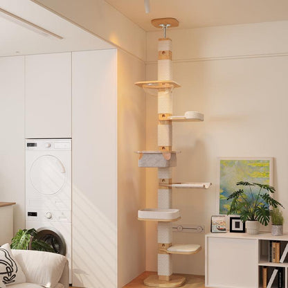 Catvera Floor Ceiling Cat Tree - Image 13|||PROMPT|||Original clean product image