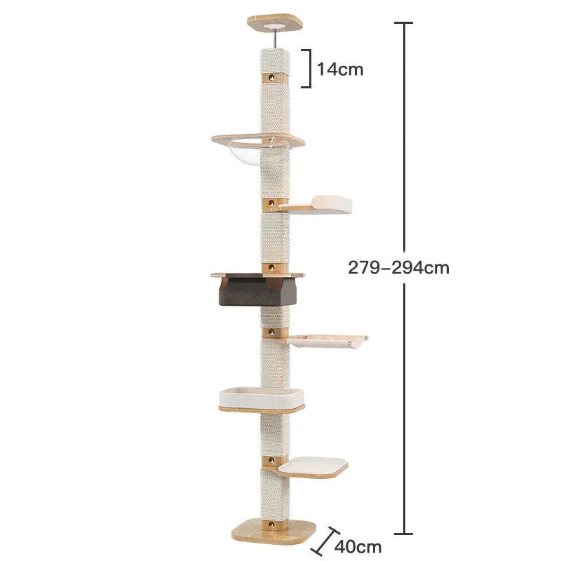 Catvera Floor Ceiling Cat Tree - Image 2|||PROMPT|||Original clean product image