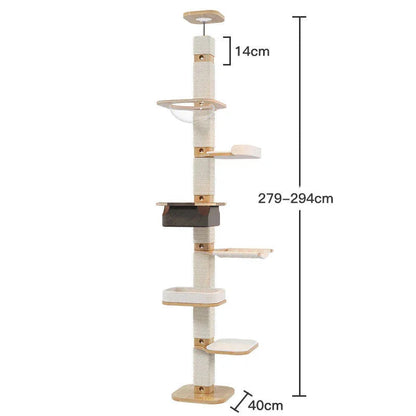 Catvera Floor Ceiling Cat Tree - Image 2|||PROMPT|||Original clean product image