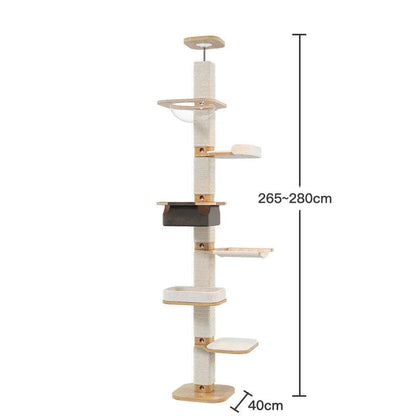 Catvera Floor Ceiling Cat Tree - Image 3|||PROMPT|||Original clean product image