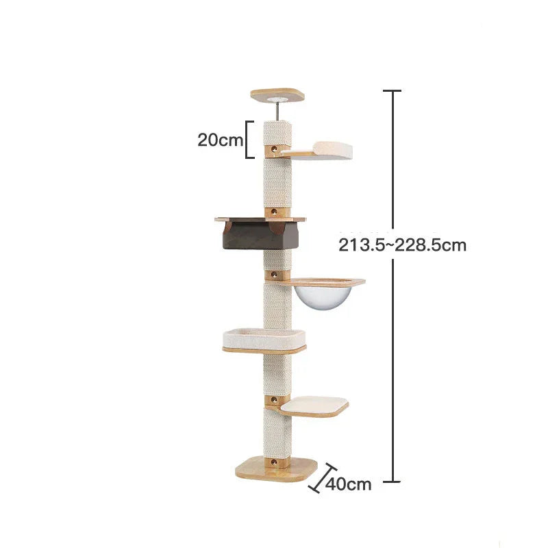 Catvera Floor Ceiling Cat Tree - Image 7|||PROMPT|||Original clean product image