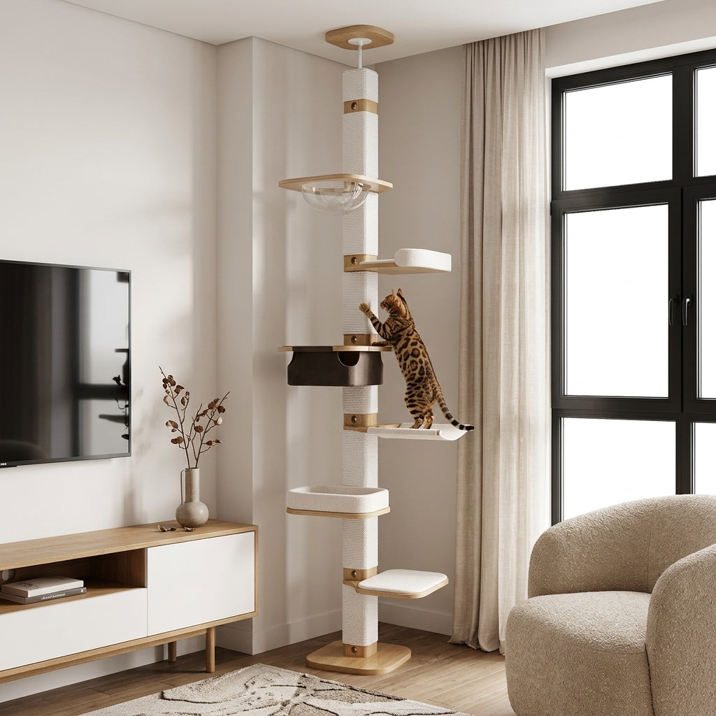 Catvera Floor Ceiling Cat Tree - Space-Maximizing Vertical Design