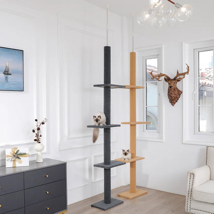 Catvera Floor to Ceiling Cat Tree - Image 3|||PROMPT|||Original clean product image