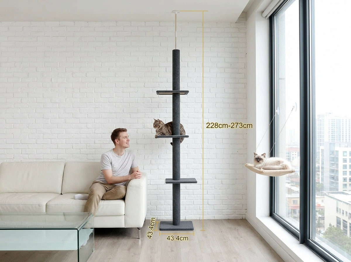 Catvera Floor to Ceiling Cat Tree - Smart Space Solution for Modern Homes