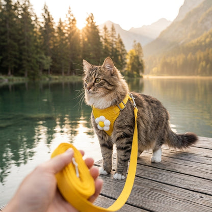 Catvera Floral Cat Harness Leash Set - Image 1|||PROMPT|||Original clean product image