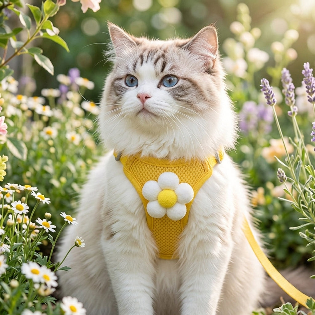Catvera Floral Cat Harness Leash Set - Stylish Comfort Design
