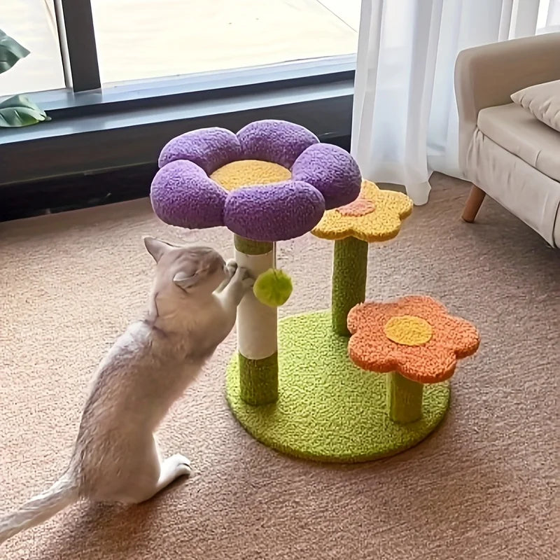 Catvera Flower Cat Tree Scratching Post - Image 1|||PROMPT|||Original clean product image