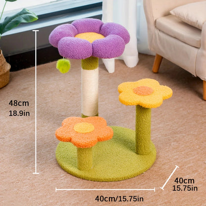 Catvera Flower Cat Tree Scratching Post - Image 2|||PROMPT|||Original clean product image