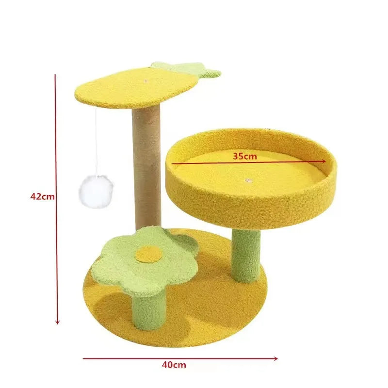 Catvera Flower Cat Tree Scratching Post - Image 6|||PROMPT|||Original clean product image