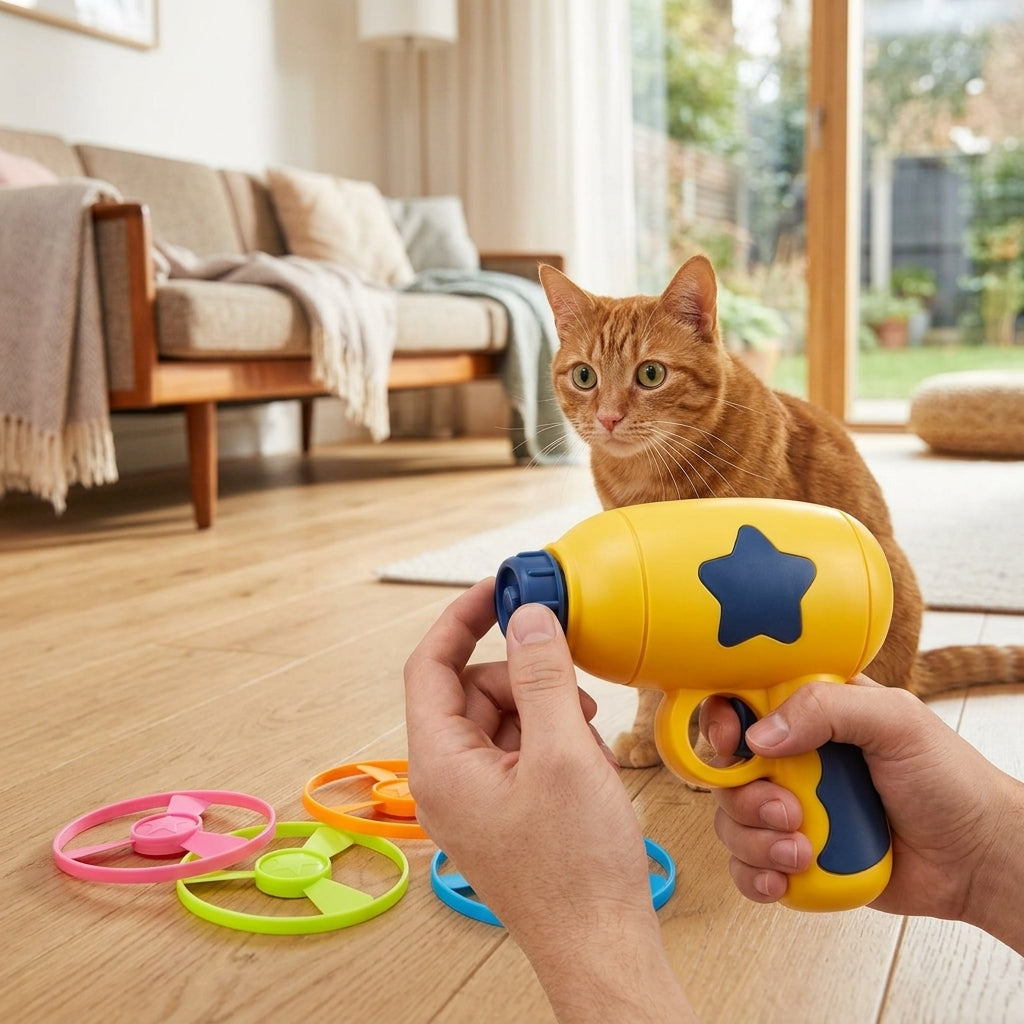 Catvera Flying Propeller Cat Fetch Toy - Interactive Launch Technology