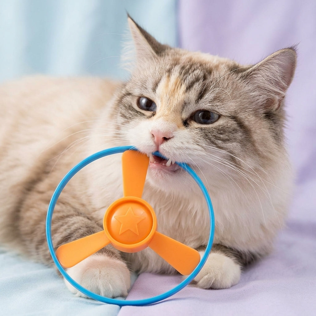 Catvera Flying Propeller Cat Fetch Toy - Durable Construction Design
