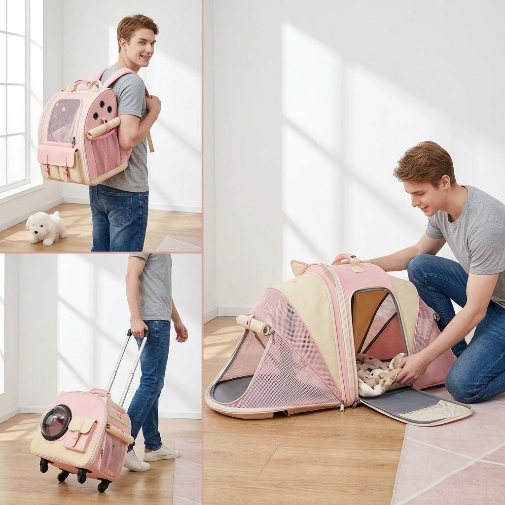 Catvera Foldable Bubble Cat Carrier - Versatile Travel Options