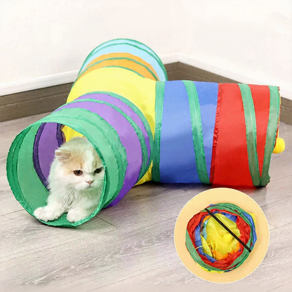 Catvera Foldable Cat Tunnel System - Image 3|||PROMPT|||Cleaned image. Original analysis: found 1 text watermark at the top of the image