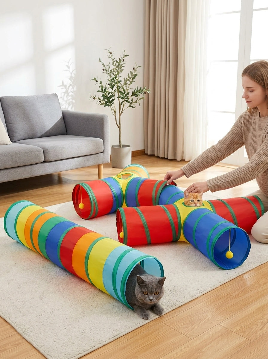 Catvera Foldable Cat Tunnel System - Modular Play System