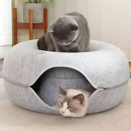 Catvera Foldable Felt Cat Tunnel Bed - Image 3|||PROMPT|||Original clean product image