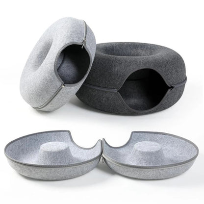 Catvera Foldable Felt Cat Tunnel Bed - Image 5|||PROMPT|||Original clean product image