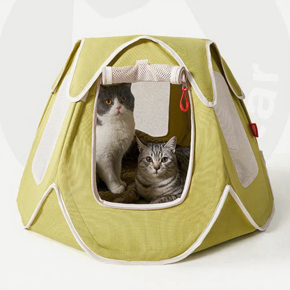 Catvera Foldable Outdoor Cat Tent - Image 1|||PROMPT|||Cleaned image. Original analysis: Found 1 brand name 'Petsmart' printed on the top center of the tent fabric