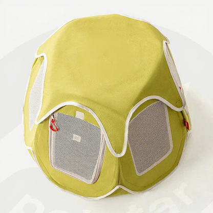 Catvera Foldable Outdoor Cat Tent - Image 3|||PROMPT|||Cleaned image. Original analysis: Found 1 brand logo and 1 brand name on the product. The red circular logo with a dog silhouette and the text 'Petstar' are printed on the fabric of the pet carrier.