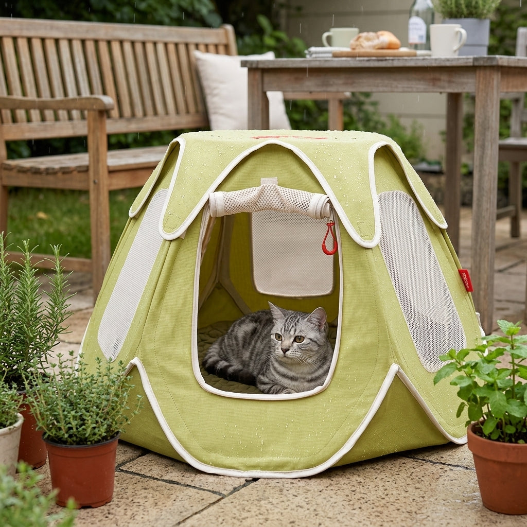 Catvera Foldable Outdoor Cat Tent - Durable All-Weather Protection