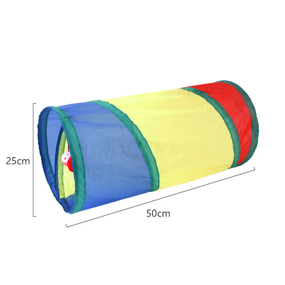 Catvera Foldable Rainbow Play Tunnel - Image 13|||PROMPT|||Original clean product image