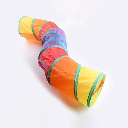 Catvera Foldable Rainbow Play Tunnel - Image 4|||PROMPT|||Original clean product image
