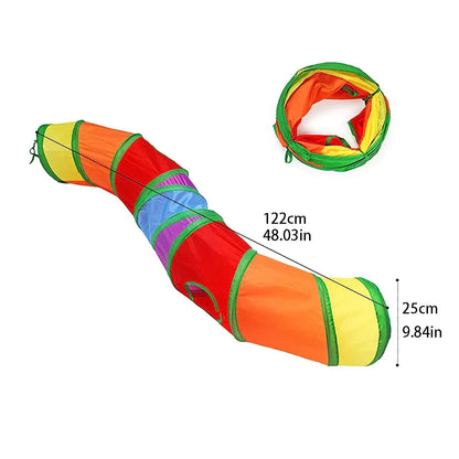 Catvera Foldable Rainbow Play Tunnel - Image 6|||PROMPT|||Original clean product image