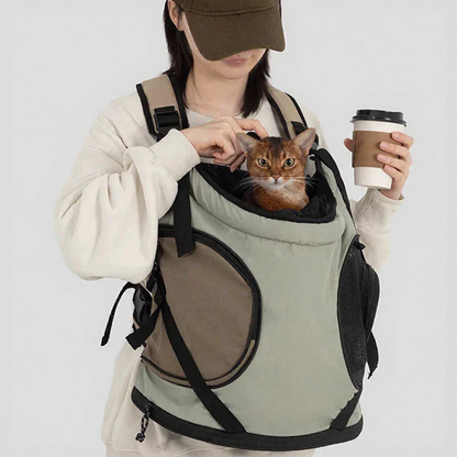 Catvera Front Cat Carrier Backpack - Image 19|||PROMPT|||Cleaned image. Original analysis: Found 1 brand name/watermark on the pet carrier backpack - text visible on the top of the carrier