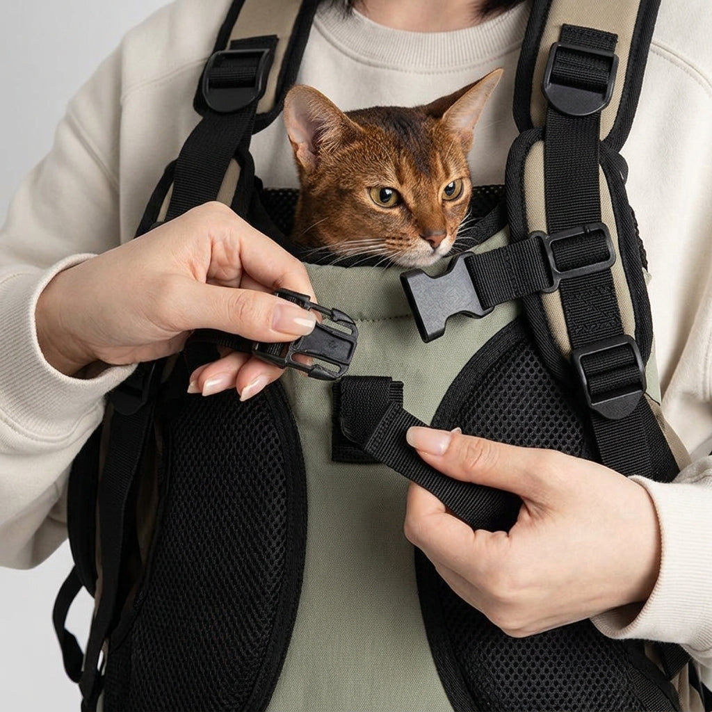 Catvera Front Cat Carrier Backpack - Secure Travel Design