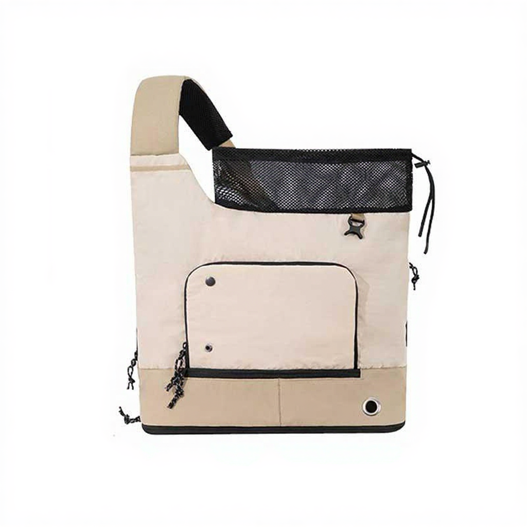 Catvera Front Facing Cat Carrier Backpack - Image 1|||PROMPT|||Cleaned image. Original analysis: Found 1 brand name 'MOBEANK' printed on the upper left area of the carrier bag