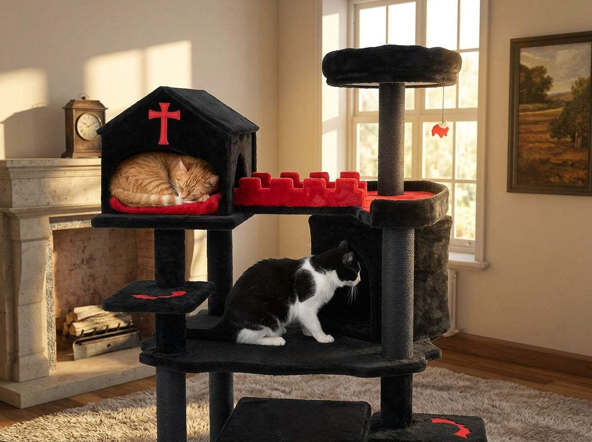 Catvera Gothic Cat Tree 49" - Creates a Spooky Sanctuary They'll Never Leave