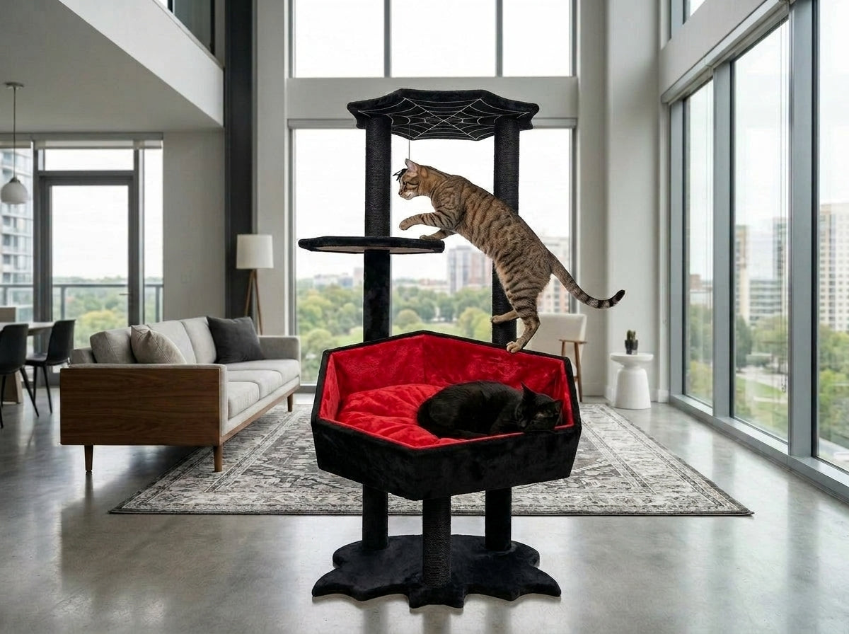 Catvera Gothic Coffin Cat Tree Tower - Section 1