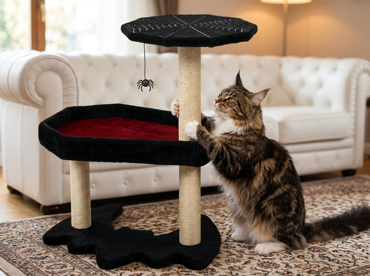 Catvera Gothic Coffin Cat Tree Tower - Protects Your Furniture While Satisfying Instincts