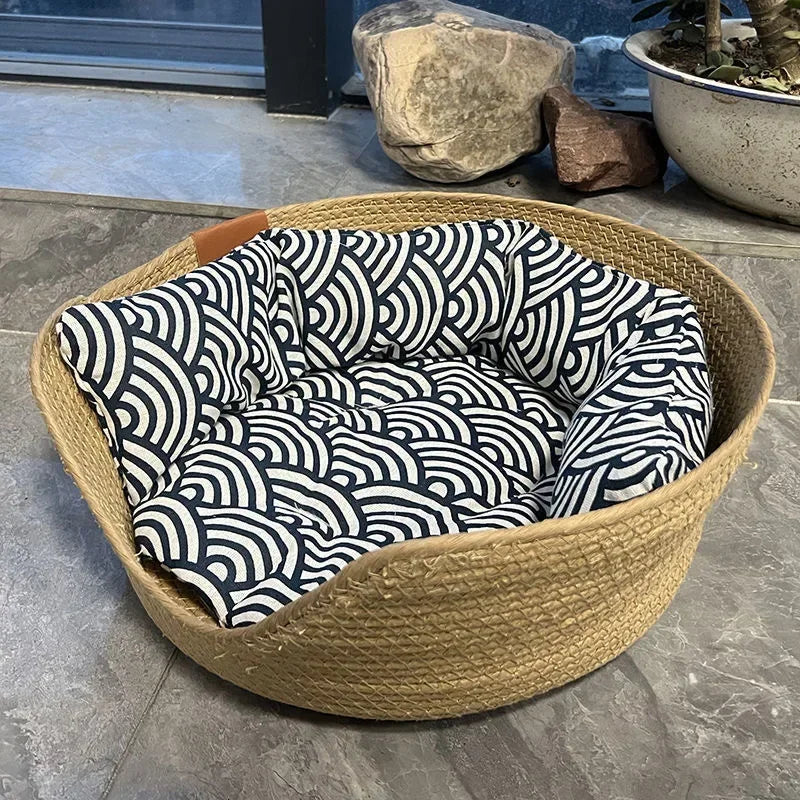 Catvera Hand-Woven Pet Nest Bed - Image 5|||PROMPT|||Original clean product image