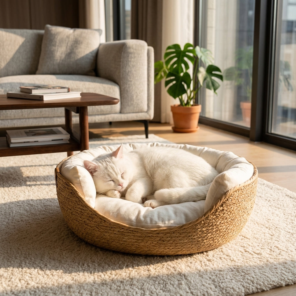 Catvera Hand-Woven Pet Nest Bed - Main Product Image
