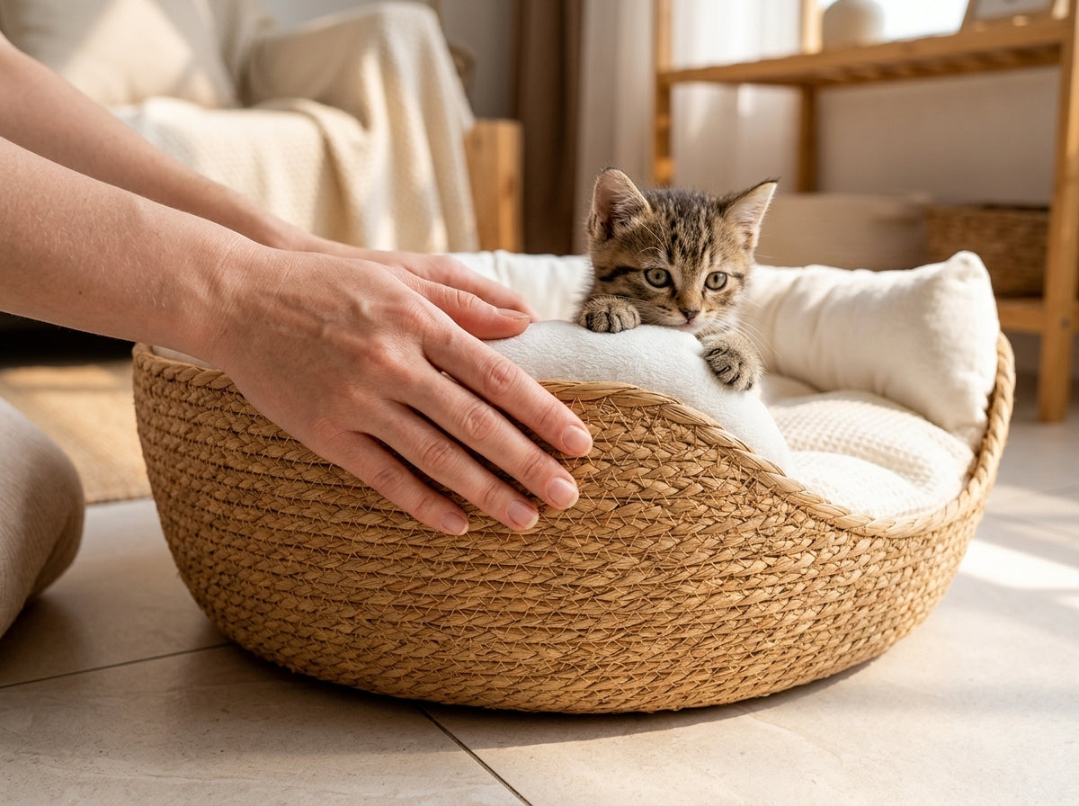 Catvera Hand-Woven Pet Nest Bed - Premium Hand-Crafted Design