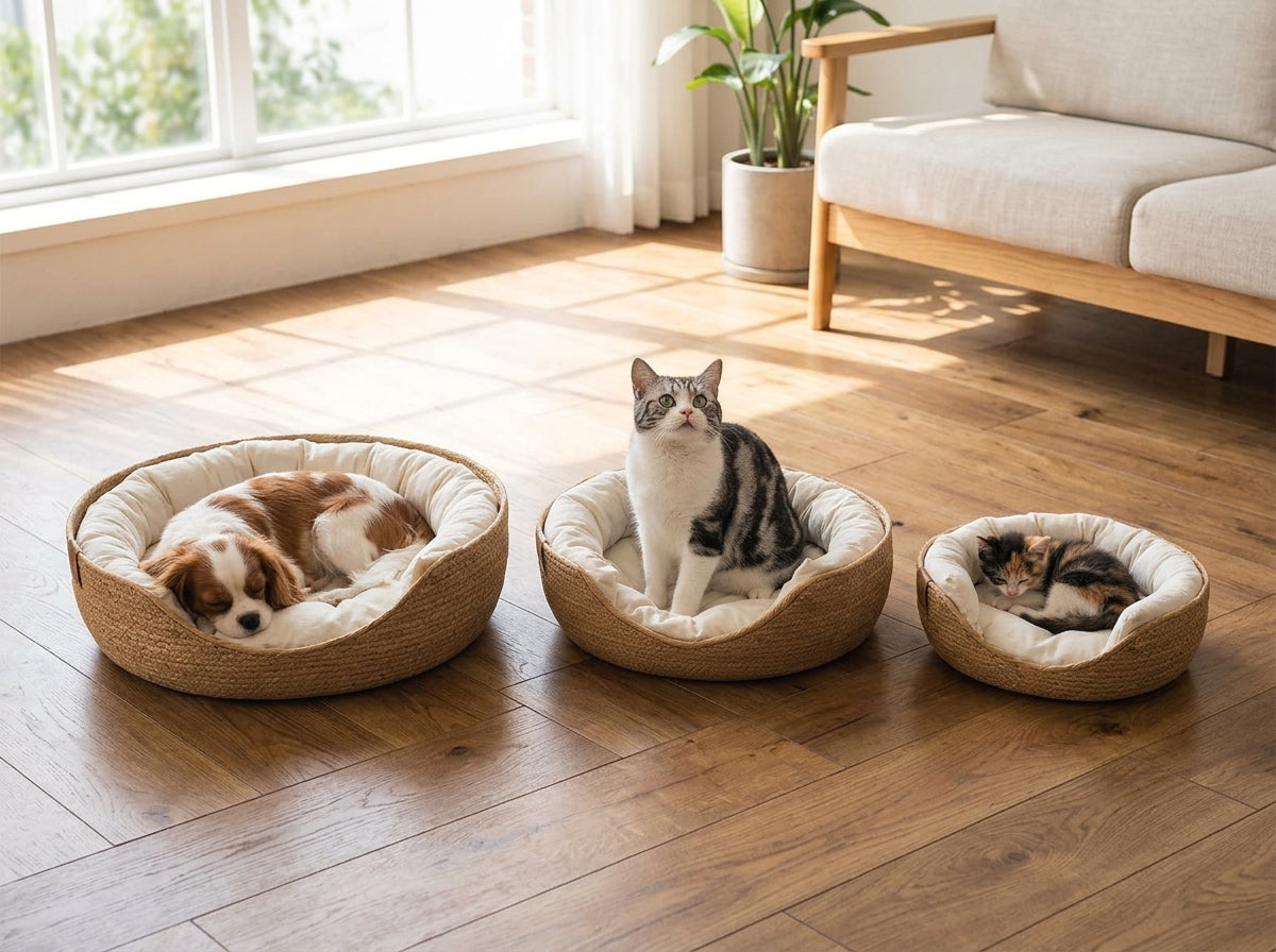 Catvera Hand-Woven Pet Nest Bed - Perfect Size for Every Pet