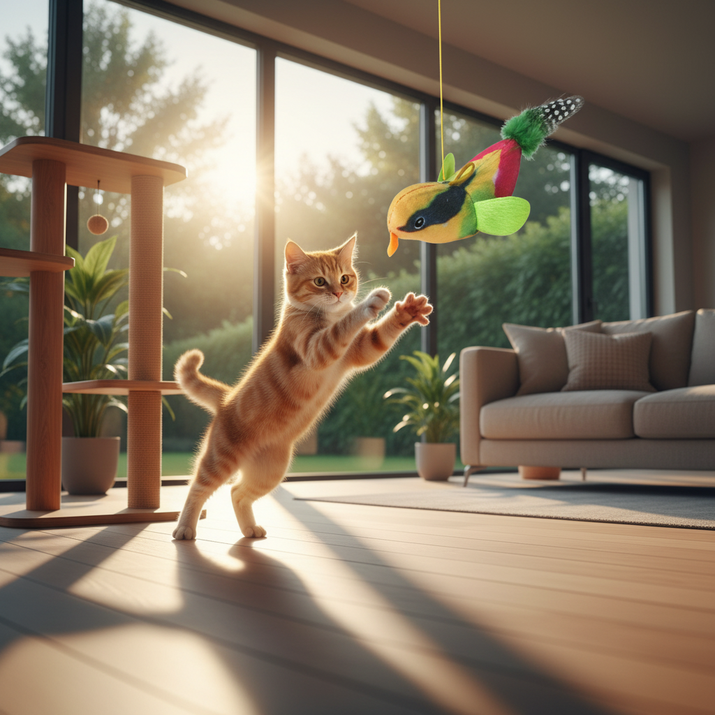 Catvera Hanging Bird Feather Toy - Main Product Image