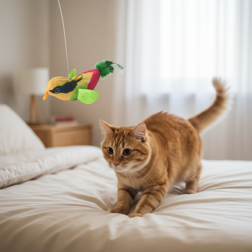 Catvera Hanging Bird Feather Toy - Natural Hunting Experience