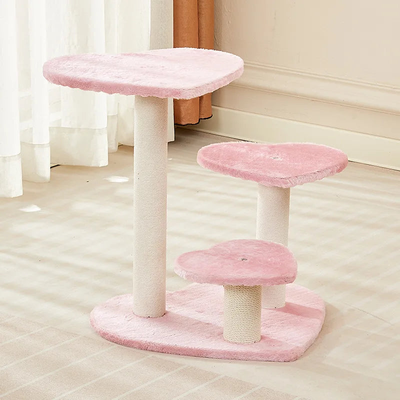 Catvera Heart-Shaped Pink Cat Tree - Image 2|||PROMPT|||Original clean product image