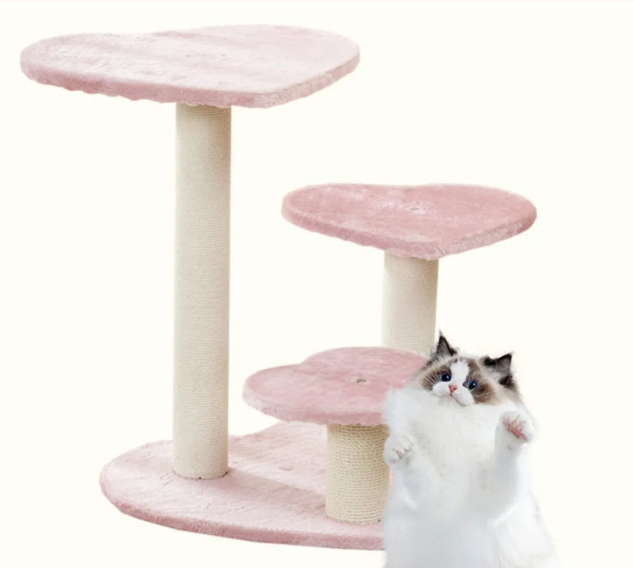 Catvera Heart-Shaped Pink Cat Tree - Image 3|||PROMPT|||Original clean product image