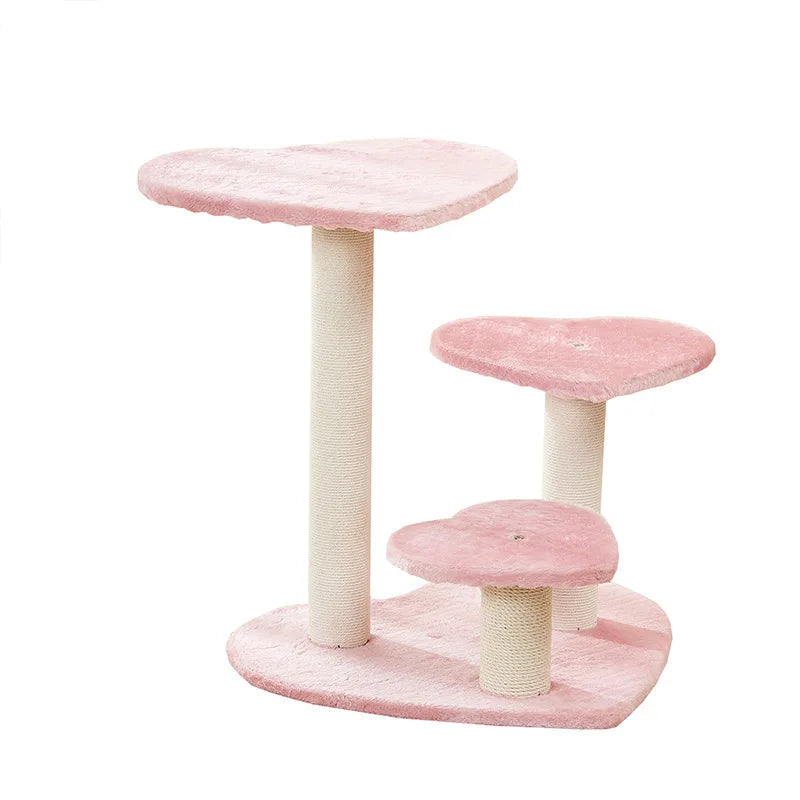 Catvera Heart-Shaped Pink Cat Tree - Image 6|||PROMPT|||Original clean product image