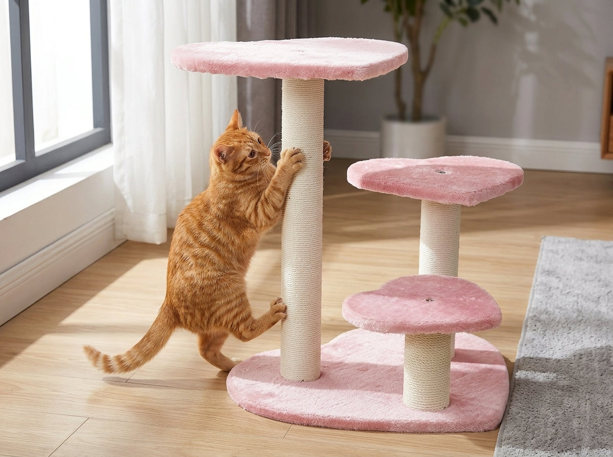Catvera Heart-Shaped Pink Cat Tree - Built to Survive the Most Playful Cats