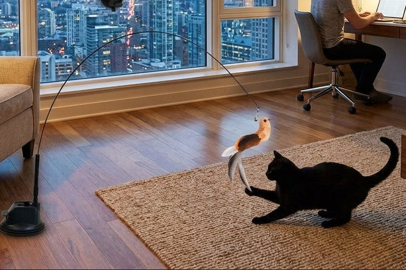 Catvera Interactive Bird Simulation Toy - Versatile Mounting System