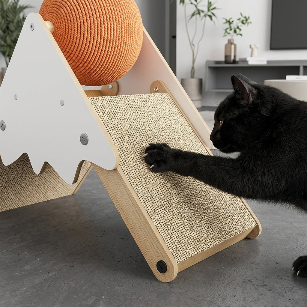 Catvera Interactive Scratching Ball Board - Durable Construction Quality