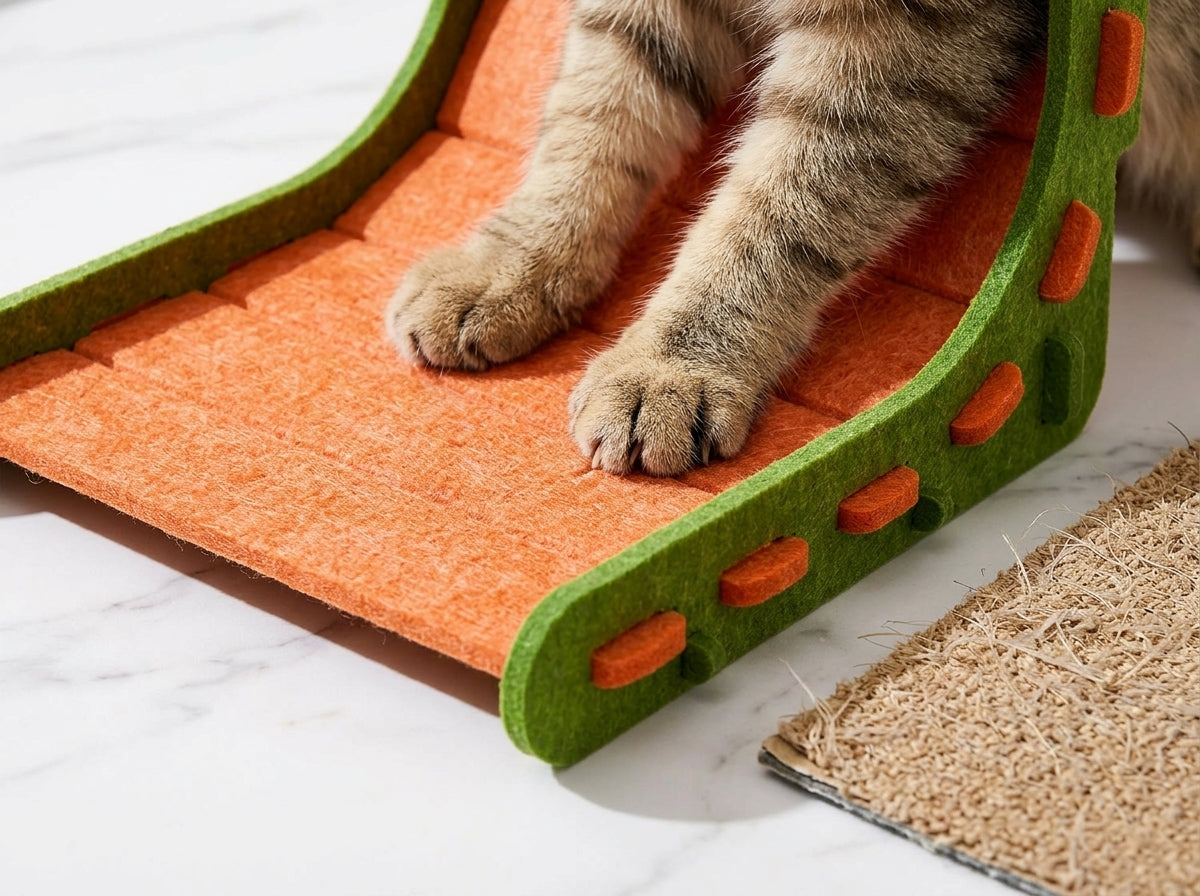 Catvera L-Shape Vertical Scratch Tower - Premium Felt Construction