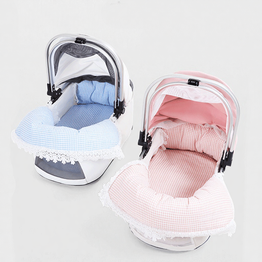 Catvera Lace Pet Stroller Mat - Image 6|||PROMPT|||Cleaned image. Original analysis: found 1 watermark text overlay at top left and 2 brand names printed on the product carriers themselves