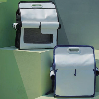 Catvera Milk Carton Cat Carrier - Image 15|||PROMPT|||Cleaned image. Original analysis: Found 1 brand name printed directly on the product: 'milk' text visible on the front of the lower bag